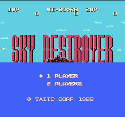 Sky Destroyer title screen for Famicom